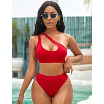 Stylish NAFLEAP One Shoulder Bikini Set for Women