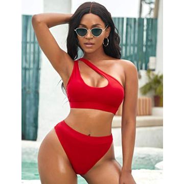 Stylish NAFLEAP One Shoulder Bikini Set for Women