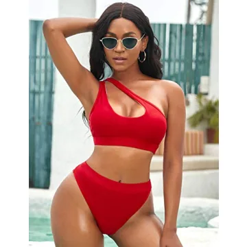 Stylish NAFLEAP One Shoulder Bikini Set for Women