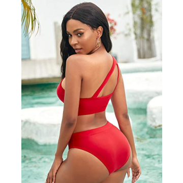 Stylish NAFLEAP One Shoulder Bikini Set for Women