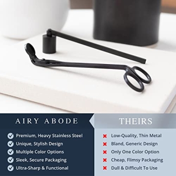 Elegant Candle Wick Trimmer and Snuffer Set in Black