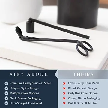 Elegant Candle Wick Trimmer and Snuffer Set in Black