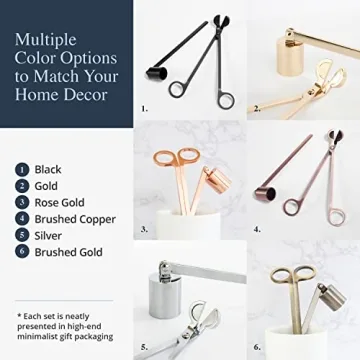 Elegant Candle Wick Trimmer and Snuffer Set in Black