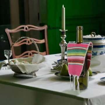 RORPOIR 5pcs Rainbow Wine Bottle Cover Mexican Party Mini Poncho Margarita Serapes Day of The Dead Serape Mexican Bottles Decoration Fiesta Beer Cover Striped Serape Bottled Cotton