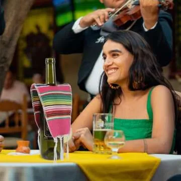 RORPOIR 5pcs Rainbow Wine Bottle Cover Mexican Party Mini Poncho Margarita Serapes Day of The Dead Serape Mexican Bottles Decoration Fiesta Beer Cover Striped Serape Bottled Cotton