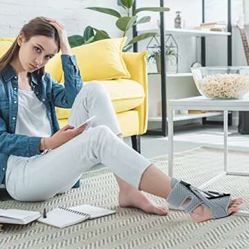 ANSUSIC Plantar Fasciitis Night Splint-Upgrade 3 Adjustable Planters Facetious Relief Brace,Plantar Fasciitis Relief Women Men Straps,Support Relief Foot Drop Achilles Tendonitis Day Night(Black-1PC)