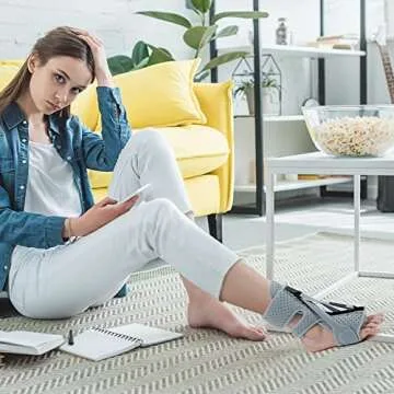 ANSUSIC Plantar Fasciitis Night Splint-Upgrade 3 Adjustable Planters Facetious Relief Brace,Plantar Fasciitis Relief Women Men Straps,Support Relief Foot Drop Achilles Tendonitis Day Night(Black-1PC)