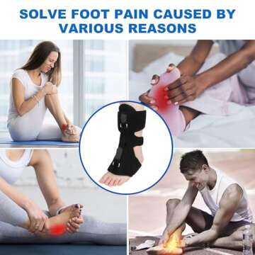ANSUSIC Plantar Fasciitis Night Splint-Upgrade 3 Adjustable Planters Facetious Relief Brace,Plantar Fasciitis Relief Women Men Straps,Support Relief Foot Drop Achilles Tendonitis Day Night(Black-1PC)