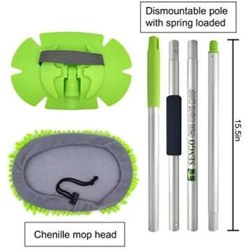 Sengo 62" Car Wash Mop Mitt with Chenille Microfiber
