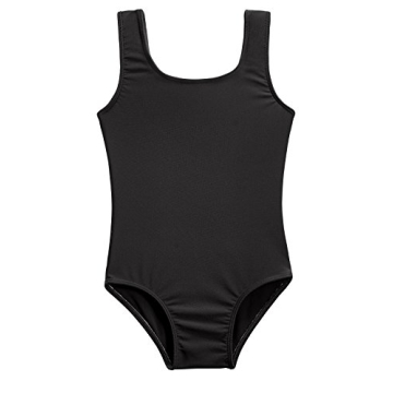 Durable Girls' One Piece Swimming Suit with SPF 50+ Protection, Black, 4T