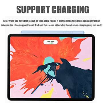 YINVA Sleeve Cover Compatible with Apple Pencil Pro/ 2nd Generation, Grip Skin Case Accessories Compatible with iPad Pencil 2 Gen with Nib Cap (Blue)