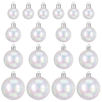 Kisangel 54 Pcs Iridescent Christmas Balls DIY Clear Christmas Ball Ornaments Craft for Holiday Part...
