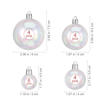 54 Pcs Iridescent Christmas Balls for Holiday Decor