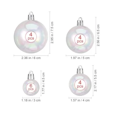 54 Pcs Iridescent Christmas Balls for Holiday Decor