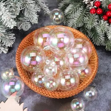 54 Pcs Iridescent Christmas Balls for Holiday Decor
