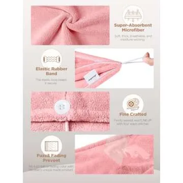 Hicober Microfiber Hair Towel Set - Quick Drying Turbans