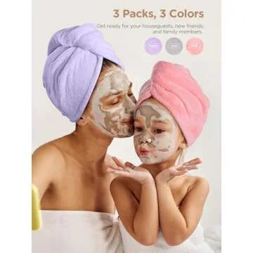Hicober Microfiber Hair Towel Set - Quick Drying Turbans
