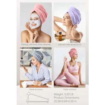 Hicober Microfiber Hair Towel Set - Quick Drying Turbans