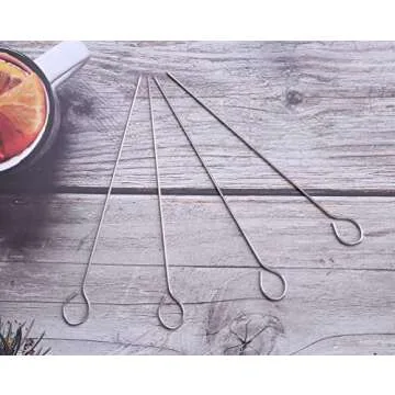 Ruwado 15 Pcs 6 Inch Turkey Lacers for Trussing Turkey Stainless Steel Silver Meat Roasting Trussing...