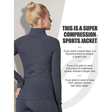 Sunzel Women's Slim Fit Lightweight Jackets Full Zip Sports Running Jacket With Thumb Holes For Workout Yoga Athletic