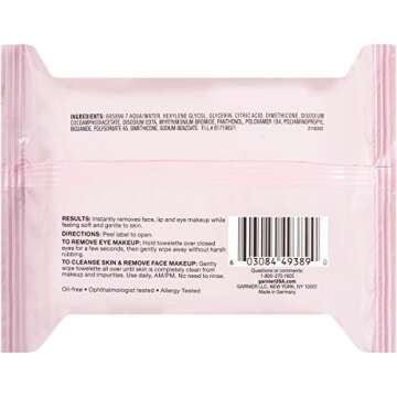 Garnier SkinActive Micellar Facial Cleanser & Makeup Remover Wipes, Gentle for All Skin Types (25 Wipes), 1 Count (Packaging May Vary)
