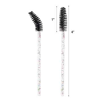 BTYMS 100 Pieces Eyelash Mascara Brushes Disposable Lash Wands Makeup Applicators Eyebrow Spoolies B...