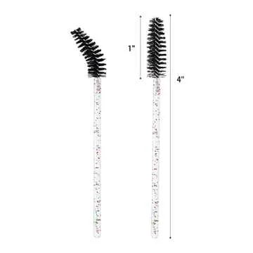BTYMS 100 Pieces Eyelash Mascara Brushes Disposable Lash Wands Makeup Applicators Eyebrow Spoolies B...