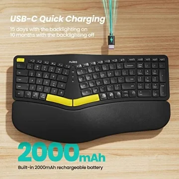 Nulea Wireless Ergonomic Keyboard with Backlight and USB-C
