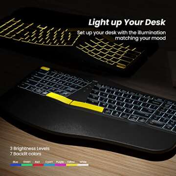 Nulea Wireless Ergonomic Keyboard with Backlight and USB-C