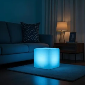 Mr.Go 16-inch Rechargeable LED Cube Chair Light, 16 RGB Colors LED Glow Cube Seat w/Remote, Waterproof LED Cube Table, Color Changing Cube Floor Lamp, Home Bedroom Patio Party Decorative Lighting