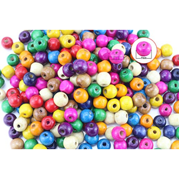 Assorted Color Wooden Beads for DIY Crafts - 500 PCS