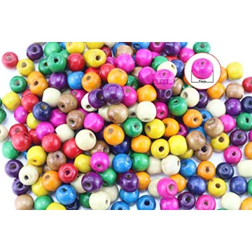 Assorted Color Wooden Beads for DIY Crafts - 500 PCS