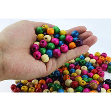 Assorted Color Wooden Beads for DIY Crafts - 500 PCS