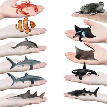 14 PCS Educational Sea Animal Figures for Kids