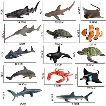 14 PCS Educational Sea Animal Figures for Kids