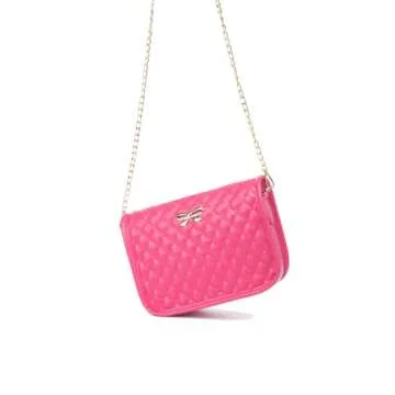 H HANBELLA - A FASHION TRENDY COLLECTION. FOREVER. - Hot Pink Crossbody Purse for Women Cute Quilted Leather Shoulder Bag with Gold Chain Strap for Teen Girls Womens Clutch