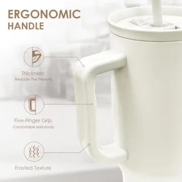 SANDJEST Stylish 40oz Insulated Tumbler with Straw