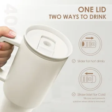 SANDJEST Stylish 40oz Insulated Tumbler with Straw