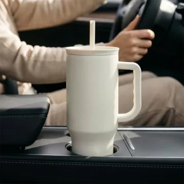 SANDJEST Stylish 40oz Insulated Tumbler with Straw