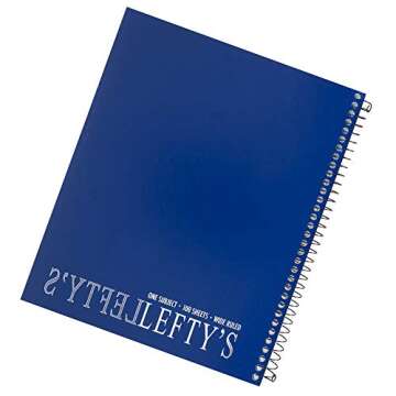 2 Lefty and Mirrored Lefty Left Handed Wide Ruled Notebooks Plus 3 Left-handed Visio Pens, Assorted Colors