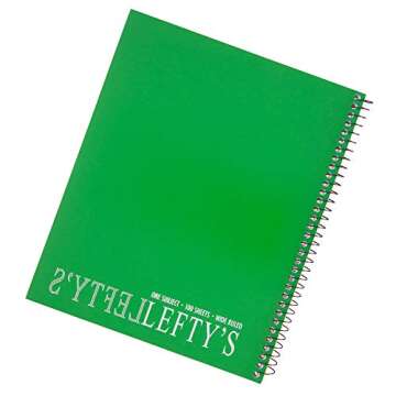 2 Lefty and Mirrored Lefty Left Handed Wide Ruled Notebooks Plus 3 Left-handed Visio Pens, Assorted Colors
