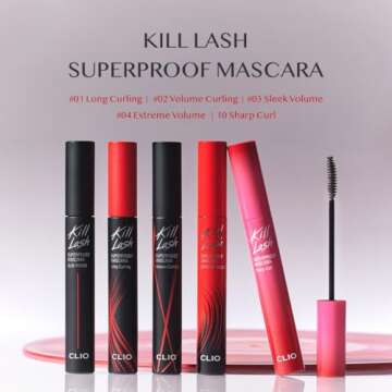 CLIO KILL LASH SUPERPROOF MASCARA 010 SHARP CURL Black