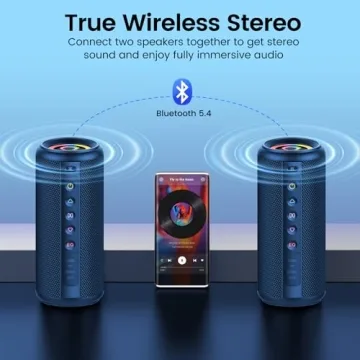 Portable Bluetooth Speaker with 20W Stereo and LED Lights