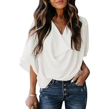 Dokotoo Women's Ruffle Sleeve Tops for 2025 Fashion