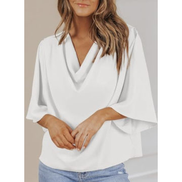 Dokotoo Women's Ruffle Sleeve Tops for 2025 Fashion
