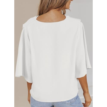 Dokotoo Women's Ruffle Sleeve Tops for 2025 Fashion