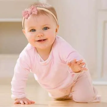 Tianhoudeger 6pcs Baby Girl Hairbands, Soft Nylon Headbands with Knot Baby Bows, Stretchy Hair Accessories for Newborn Infant Toddlers Kids(Multicoloured)