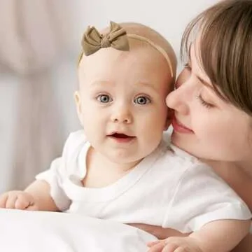 Tianhoudeger 6pcs Baby Girl Hairbands, Soft Nylon Headbands with Knot Baby Bows, Stretchy Hair Accessories for Newborn Infant Toddlers Kids(Multicoloured)