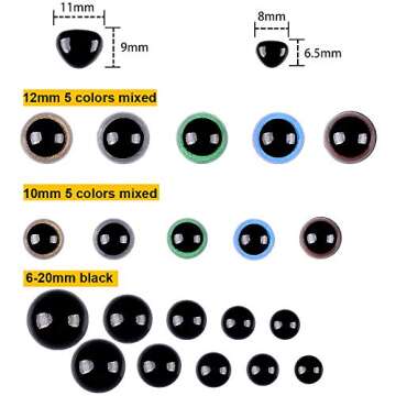 348 Pcs Safety Eyes and Noses for Dolls and Crafts