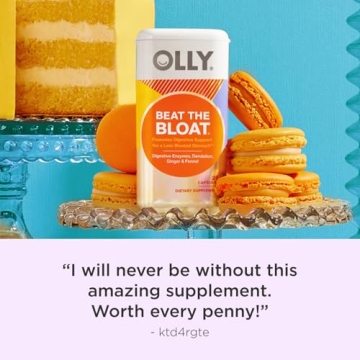 OLLY Beat The Bloat Capsules, Digestive Support Enzymes, Supplement for Women - 25 Count